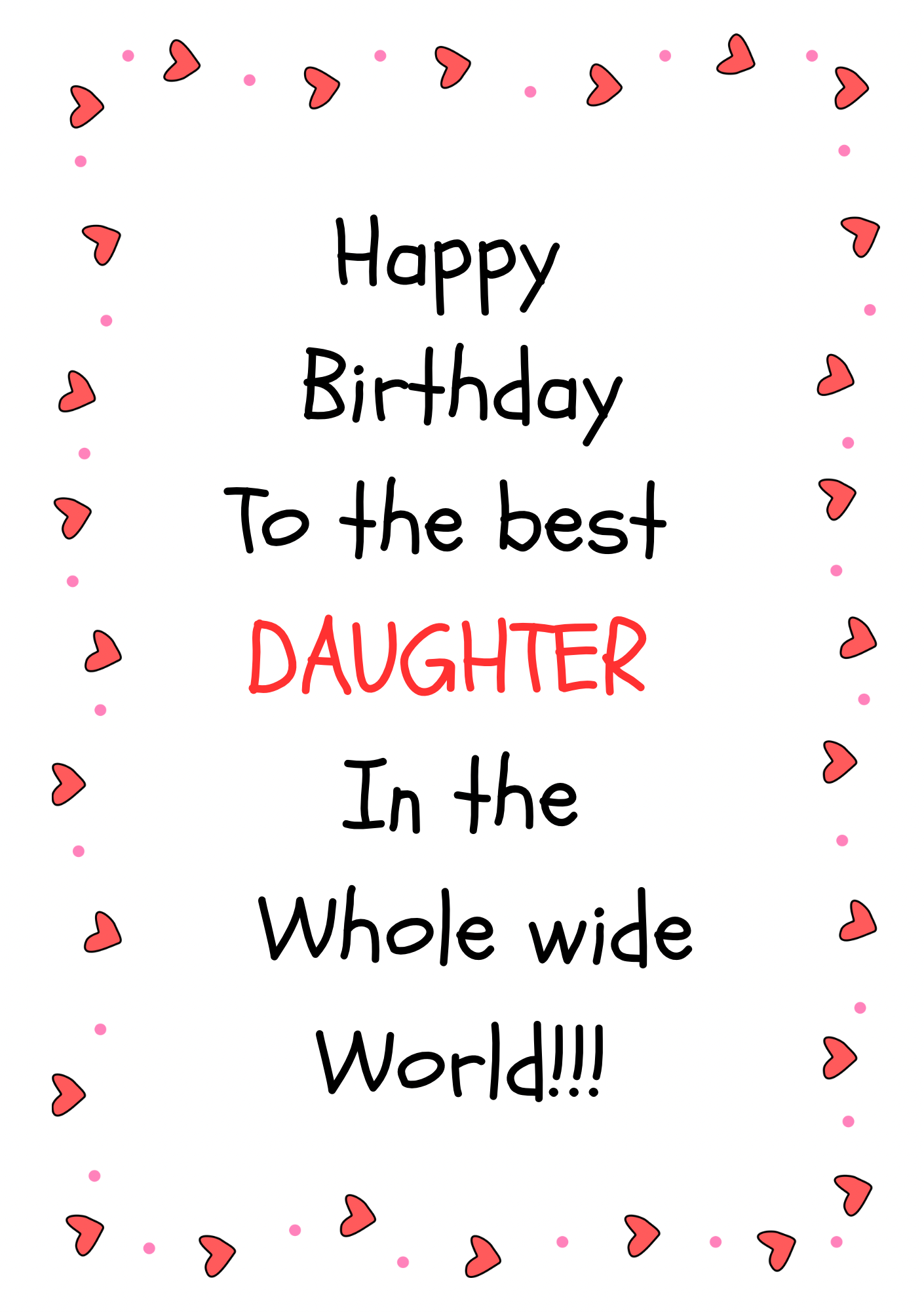 Daughter birthday